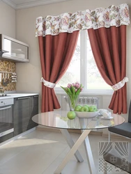 Curtains With Flowers In The Kitchen Interior