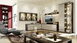 Заманауи стильдегі фотосуреттегі қонақ бөлмесіндегі бар