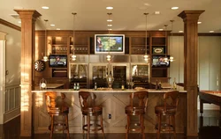 Bar in the living room in a modern style photo