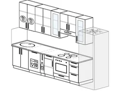 Kitchen 4m straight with refrigerator design