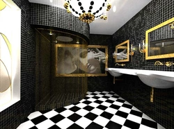 Bathroom Interior Black And Gold