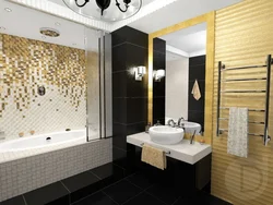 Bathroom Interior Black And Gold