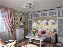 Provence üslubunda qonaq otağı real fotoşəkillər