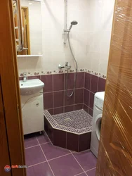 Bathroom with tray photo in Khrushchev