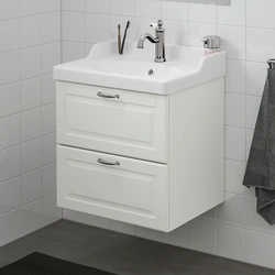 Gray bathroom cabinet in the interior