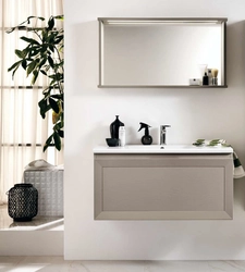 Gray Bathroom Cabinet In The Interior