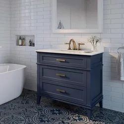 Gray Bathroom Cabinet In The Interior