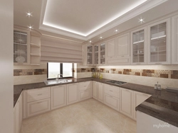 Corner kitchen living room design with window