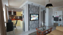 Wall between the room and the kitchen in Khrushchev photo