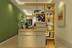 Стеллаж в интерьере кухни гостиной
