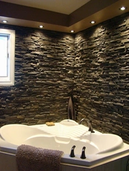 Photo stones for interior decoration of the bathroom