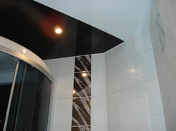 Black and white ceiling in the bathroom photo