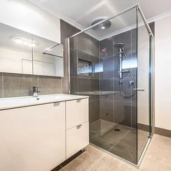Bathroom behind glass photo