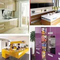 Kitchen covered with film before and after photos