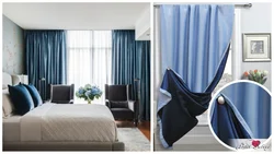 Gray blue curtains for the bedroom photo