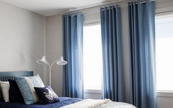 Gray Blue Curtains For The Bedroom Photo