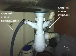 Photo of how to connect a washing machine in the kitchen