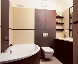 Bath design with dark and light tiles