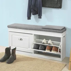 Shoe rack with drawer in the hallway photo