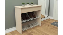 Shoe rack with drawer in the hallway photo