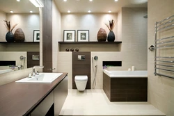 Bathroom design with built-in bathtub