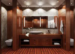 Taxta panelli hamam dizaynı