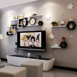 Пәтердегі Сөрелер Қонақ Бөлменің Фотосуреті