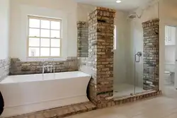 Brick Finishing In The Bathroom Photo