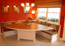 Corner kitchens with round table photo