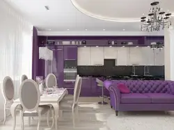 Lilac gray kitchen design