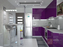 Lilac gray kitchen design