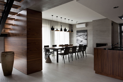 Wood in the interior of the kitchen living room photo