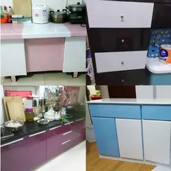 How to cover a kitchen with self-adhesive photo