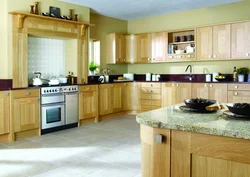 Wood kitchen in the interior