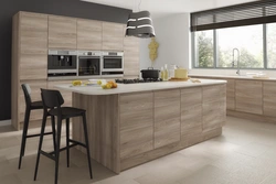 Wood kitchen in the interior