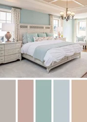 Pastel colors in the bedroom interior photo