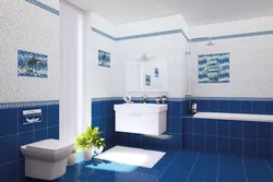 Bathroom design if the floor is blue