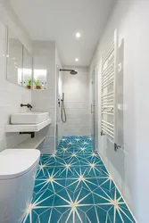 Bathroom design if the floor is blue