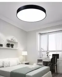 Overhead lamps in the bedroom interior