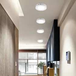 Overhead lamps in the bedroom interior