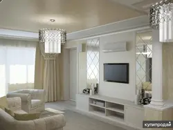 Интерьер гостиной с зеркалами в квартире фото