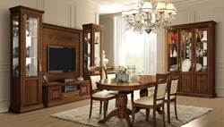 Living room interior solid wood furniture