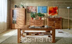 Living room interior solid wood furniture