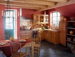 Rustic kitchen interior in an old house