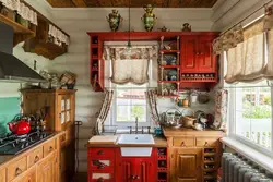 Rustic kitchen interior in an old house