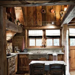 Rustic kitchen interior in an old house