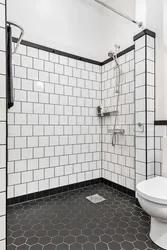 Grout for black and white bathroom photo