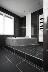 Grout for black and white bathroom photo