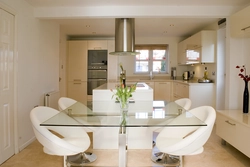 Dining tables in the kitchen design photo