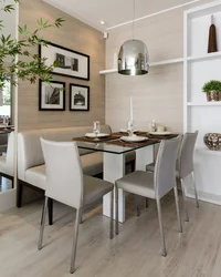 Dining tables in the kitchen design photo